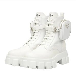 Prada Women's White Chunky Boots
